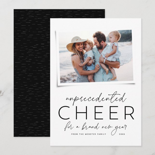 Unprecedented cheer happy 2021 photo New Year card (Front/Back)