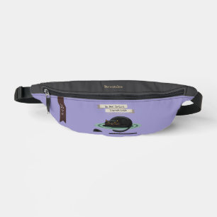 Unpredictable Black Cat Quote Lilac Purple Fanny Pack