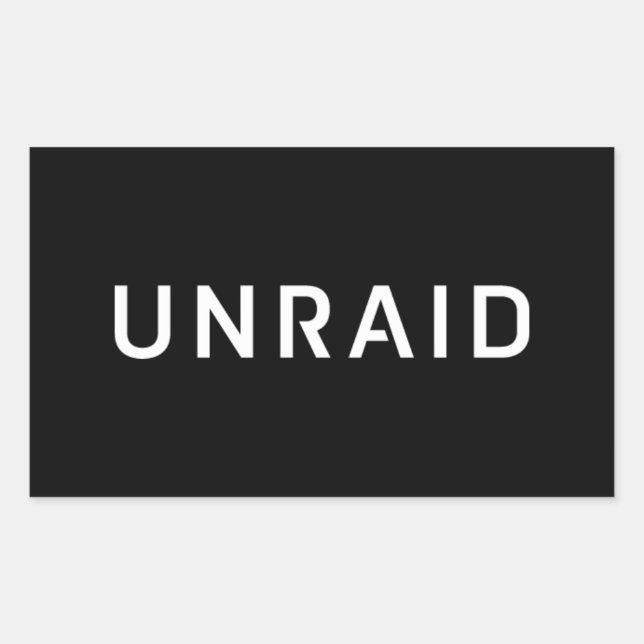 Unraid black rectangle sticker (Front)