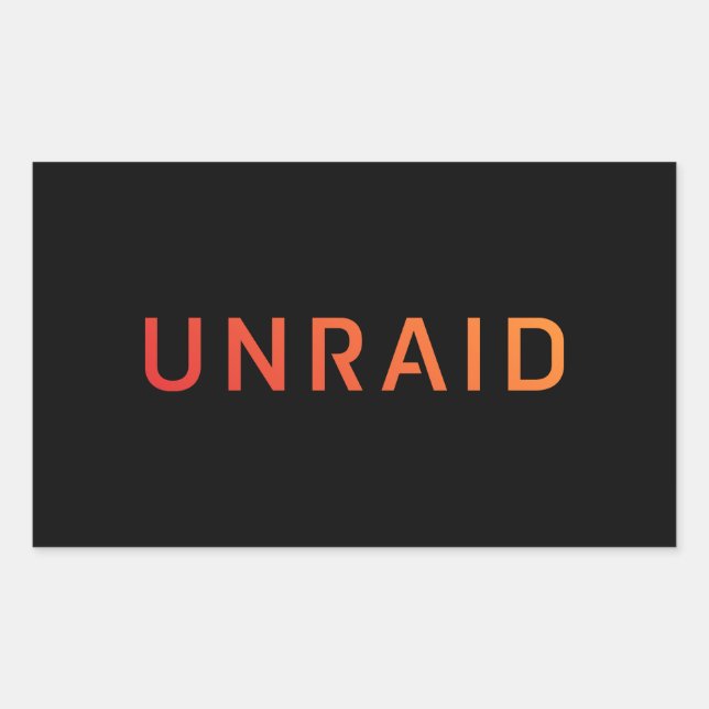 Unraid orange on black rectangular sticker (Front)