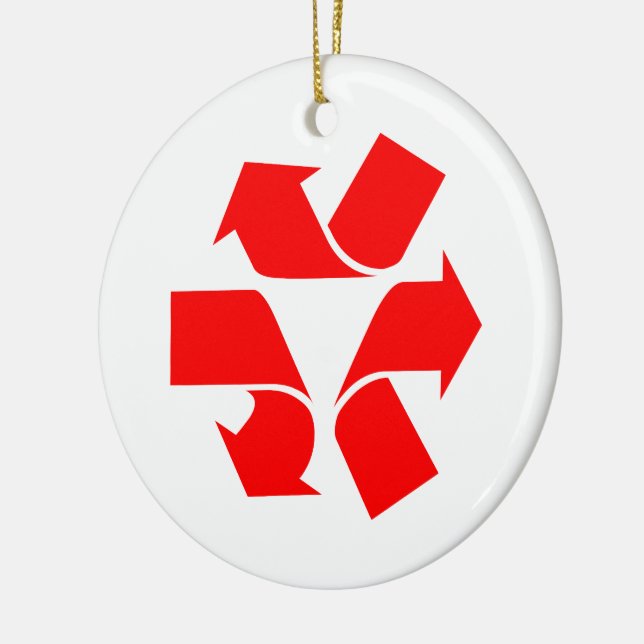 Unrecycle Symbol Ceramic Ornament (Left)