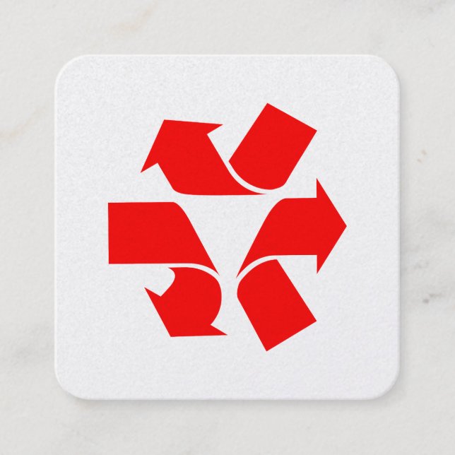 Unrecycle Symbol Square Business Card (Front)