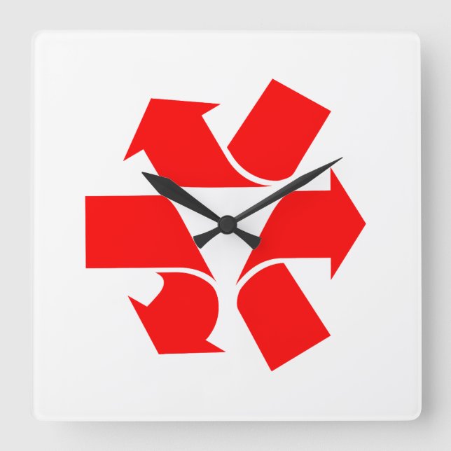 Unrecycle Symbol Square Wall Clock (Front)