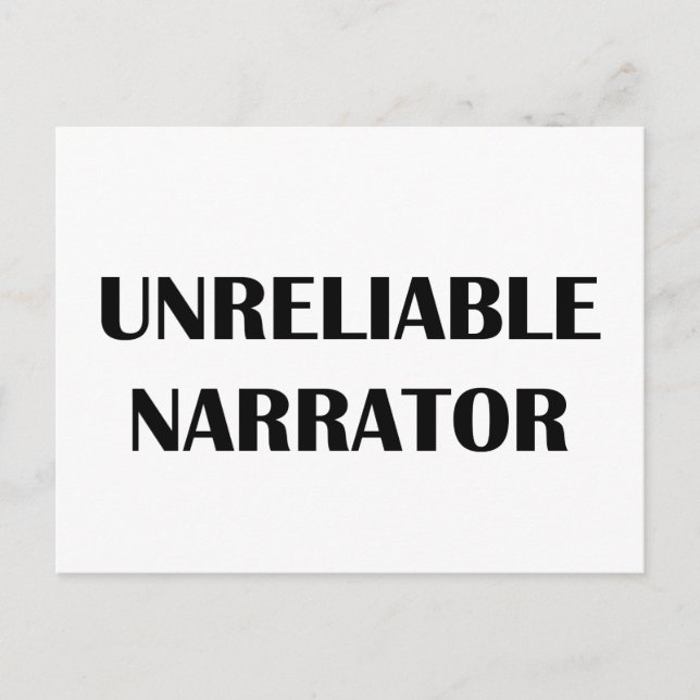 Unreliable Narrator Postcard (Front)