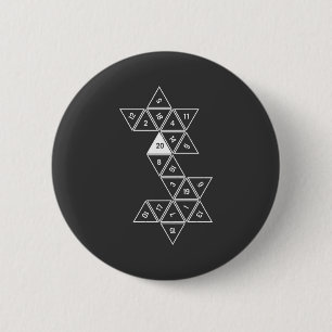 Unrolled D20 2 Inch Round Button