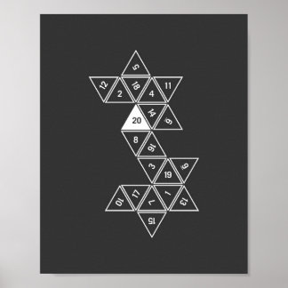 Unrolled D20 Poster