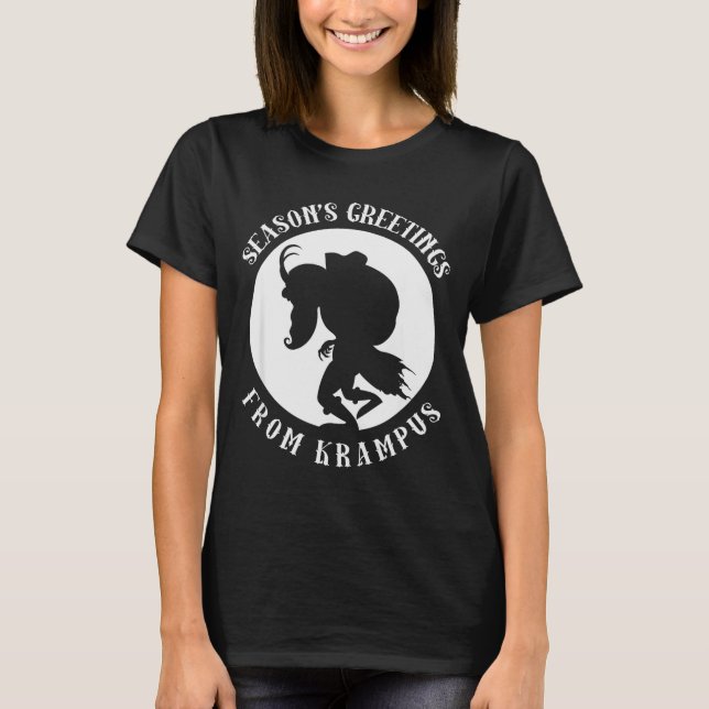 Unruly Greetings From Krampus Christmas Apparel Me T-Shirt (Front)