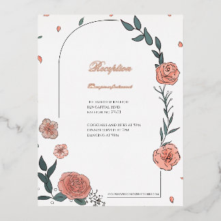 Unrushed Reception Enclosure Foil Invitation Postcard