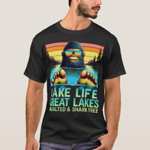 Unsalted Fishing Lake Life Bigfoot Drinking Great T-Shirt