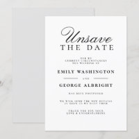 Unsave The Date Elegant Wedding Postponed