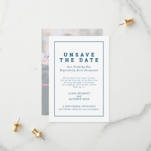 Unsave the date wedding change of plan postponed save the date