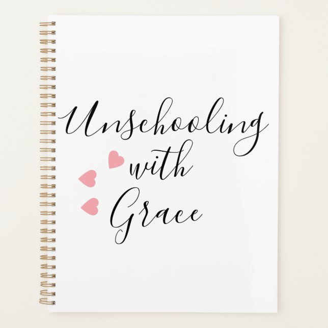 Unschooling Mom Grace Hearts Planner (Front)