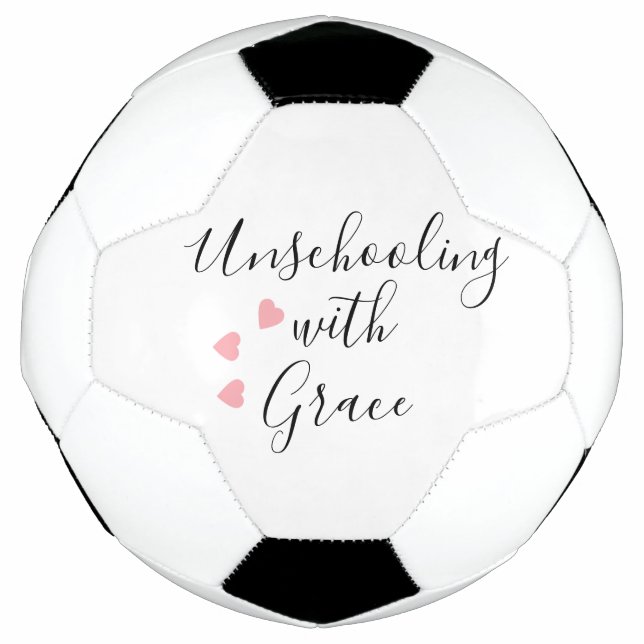 Unschooling Mom Grace Hearts Soccer Ball (Front)