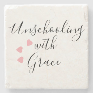 Unschooling Mom Grace Hearts Stone Coaster