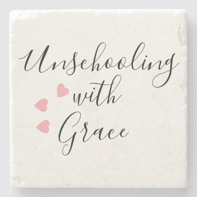 Unschooling Mom Grace Hearts Stone Coaster (Front)