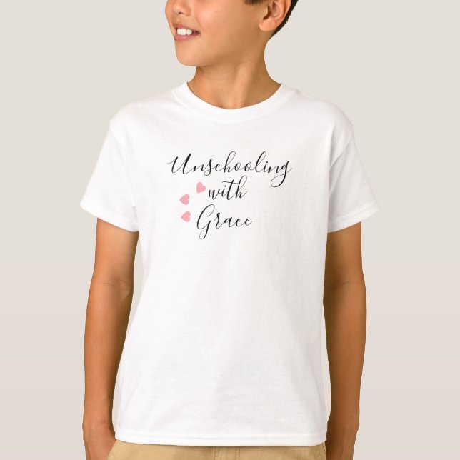 Unschooling Mom Grace Hearts T-Shirt (Front)
