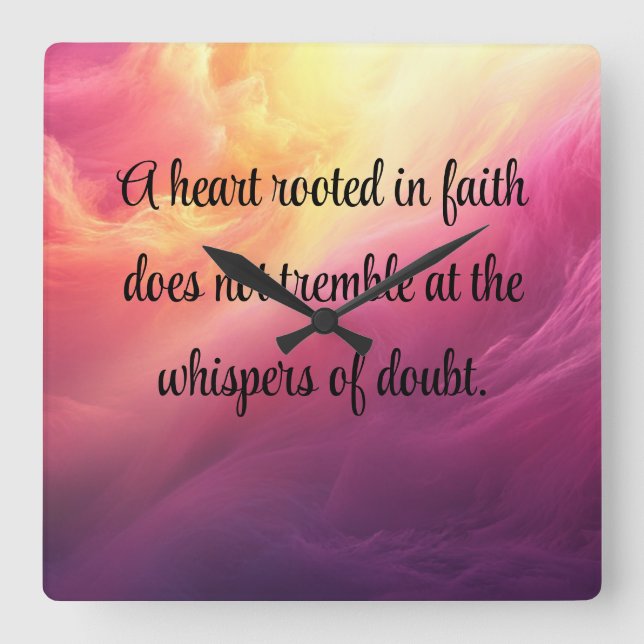 Unshakable Faith Square Wall Clock (Front)