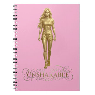 Unshakable: Power Written in Gold notebook pink 