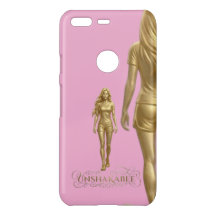 Unshakable Soraya Google Pixel Case: Gold on Pink