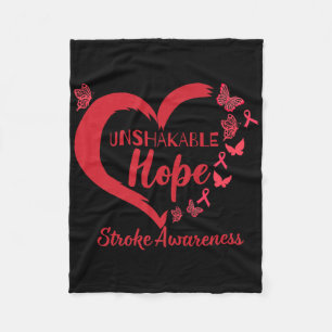 Unshakable Warrior Heart Stroke Awareness Month 20 Fleece Blanket