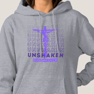 Unshaken - Jesus Christ God Bible Graphic Grey Hoodie