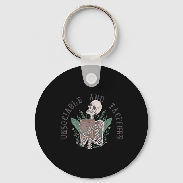 Unsociable And Taciturn Jane Austen Pride &amp; Pr Keychain (Front)