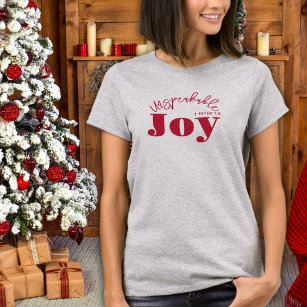 Unspeakable Joy Typography Christian Modern Red T-Shirt