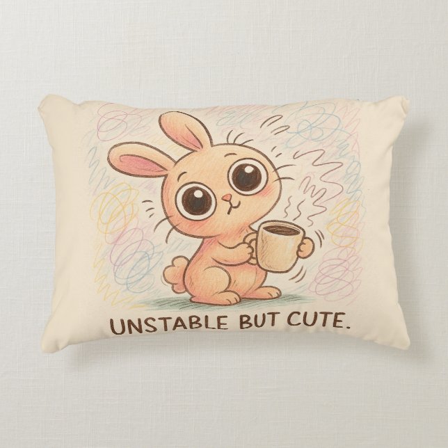 Unstable but Cute Accent Pillow (Front)