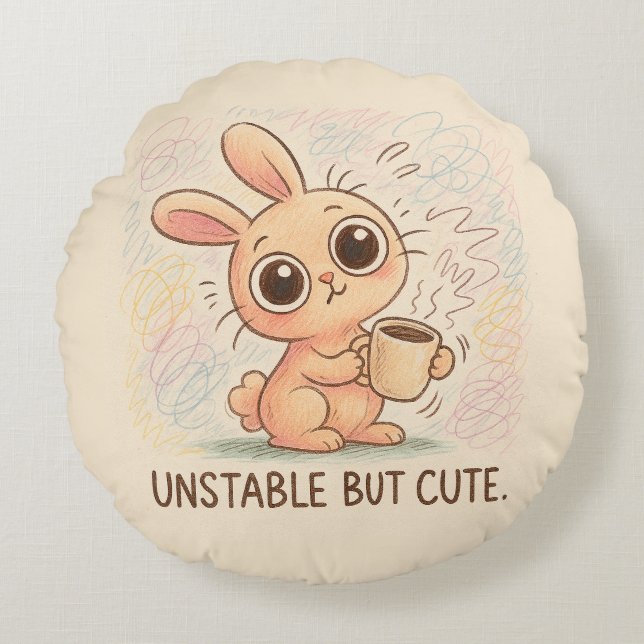 Unstable but Cute Round Pillow (Front)