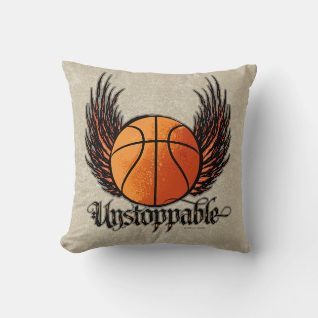 Unstoppable (Basketball) Throw Pillow (Front)