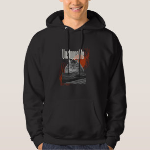 Unstoppable Cat Bold Motivational Feline Aesthetic Hoodie