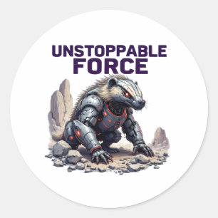 Unstoppable Force - Robotic Honey Badger Sticker