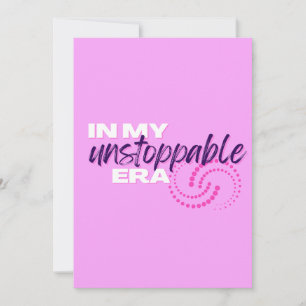 Unstoppable, In my Unstoppable Era, Preppy, Pink Holiday Card