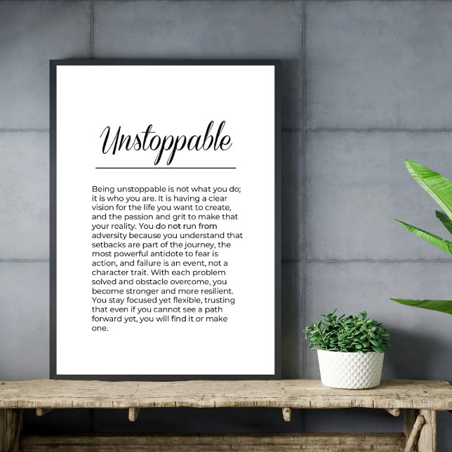 UNSTOPPABLE Inspirational Motivational Wall Art (Creator Uploaded)
