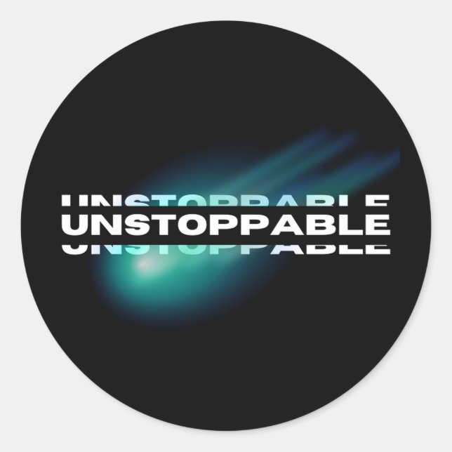 Unstoppable, Motivational, Inspirational Classic Round Sticker (Front)