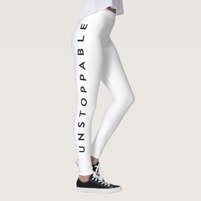 Unstoppable NYC Girl Motivational Typography Leggings (Right)