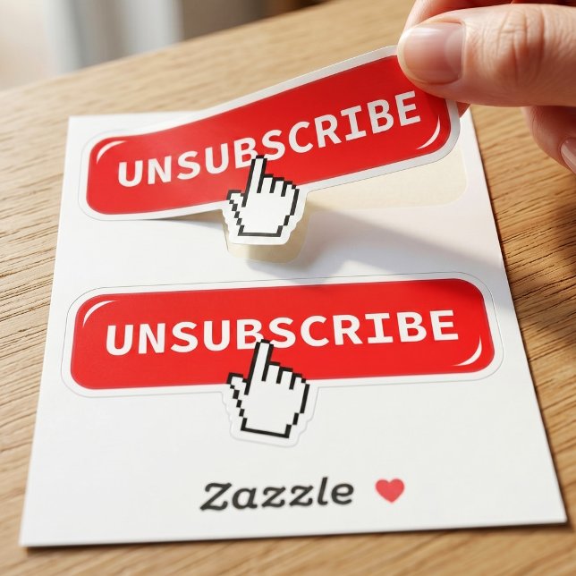Unsubscribe Button Laptop Decal | Sarcastic Humour (Creator Uploaded)