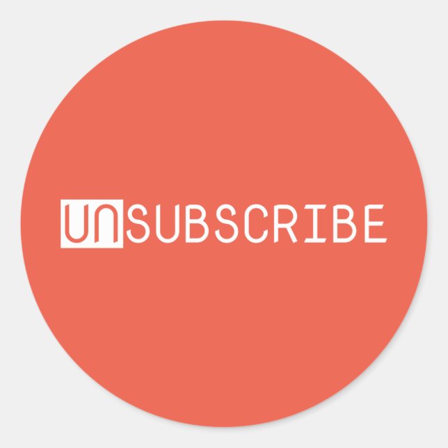 unsubscribe  classic round sticker (Front)