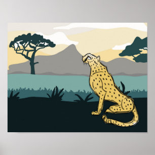 Untamed Cheetah 14"x 11" Art Print