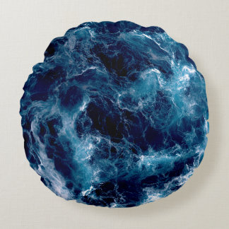 Untamed Sea Churn Round Pillow