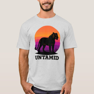 Untamed Tiger Retro Sunset Jungle T-Shirt