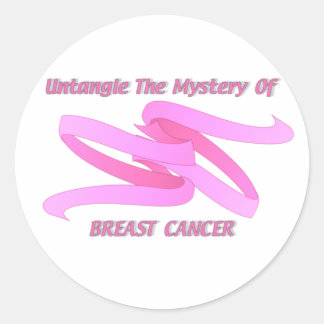 UNTANGLE THE MYSTERY OF BREAST CANCER CLASSIC ROUND STICKER