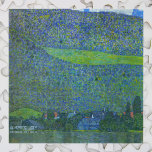 Unterach at Attersee by Klimt, Vintage Art Nouveau Jigsaw Puzzle<br><div class="desc">Unterach on the Attersee (1916) by Gustav Klimt is a vintage Victorian Era Symbolism fine art landscape painting. The town of Unterach, Austria on the southern shore of the Attersee lake with beautiful mountains in the background. Predominantly blue and green tones. About the artist: Gustav Klimt (1862-1918) was an Austrian...</div>