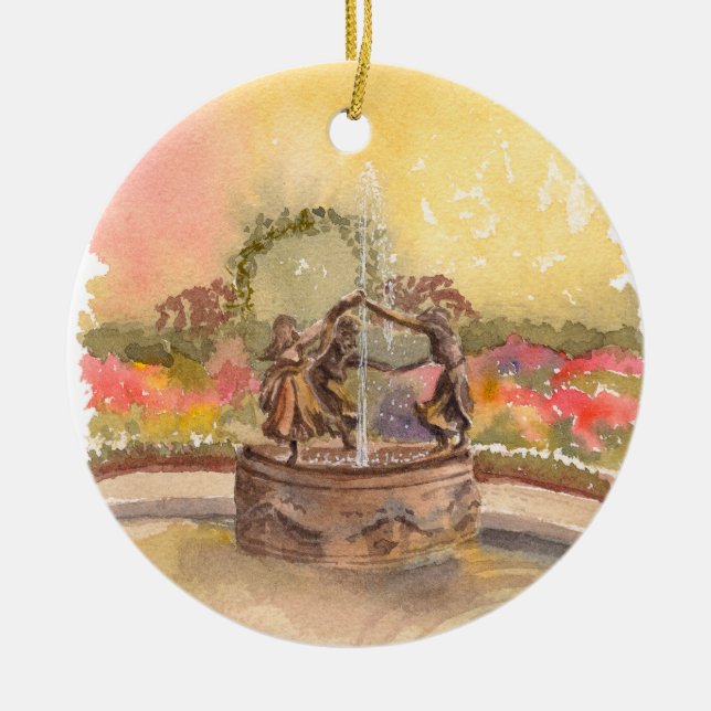 Untermyer Fountain Central Park Conservatory Ceramic Ornament (Front)