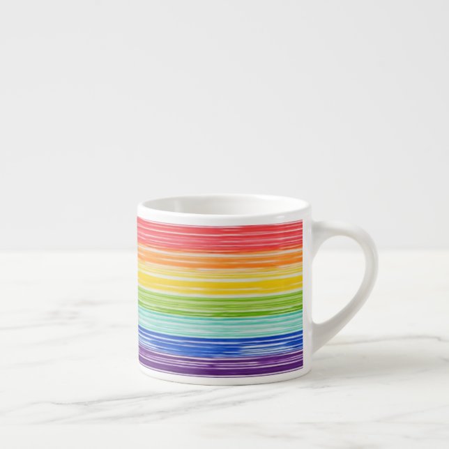 Untidy rainbow stripes espresso cup (Right)