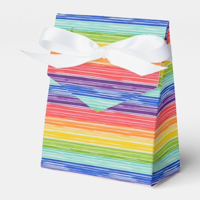 Untidy rainbow stripes favor box (Front Side)