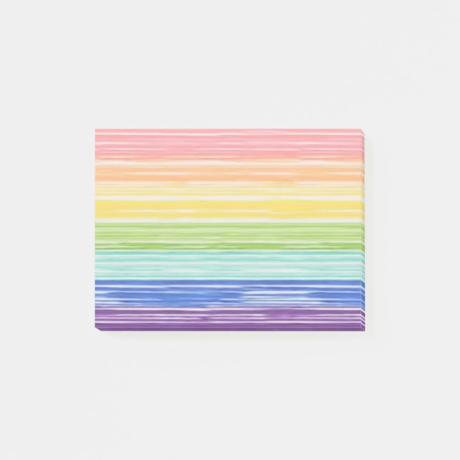 Untidy rainbow stripes post-it notes (Front)