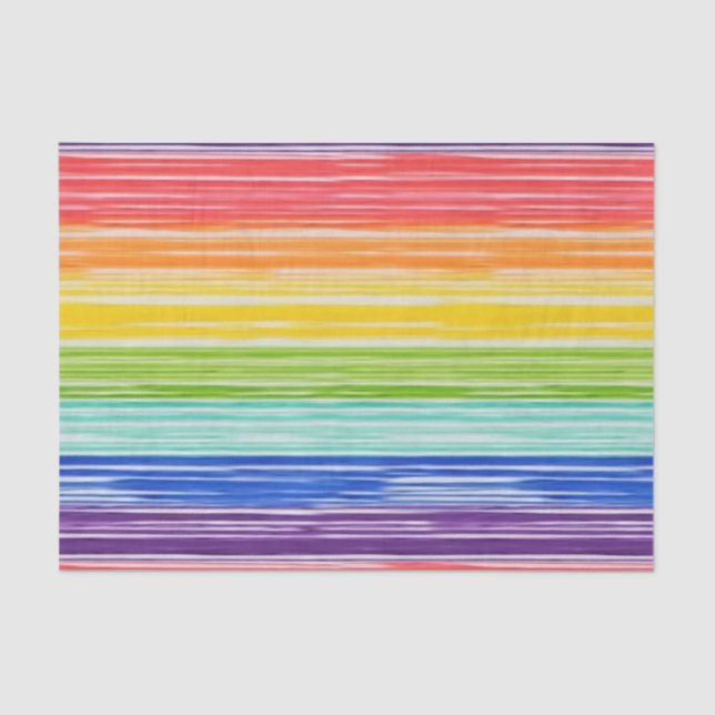 Untidy rainbow stripes tissue paper (Front)