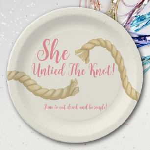 Untie The Knot Divorce Party Paper Plate