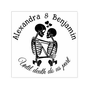 Until Death Do Us Part Skeleton Couple Embracing R Self-inking Stamp